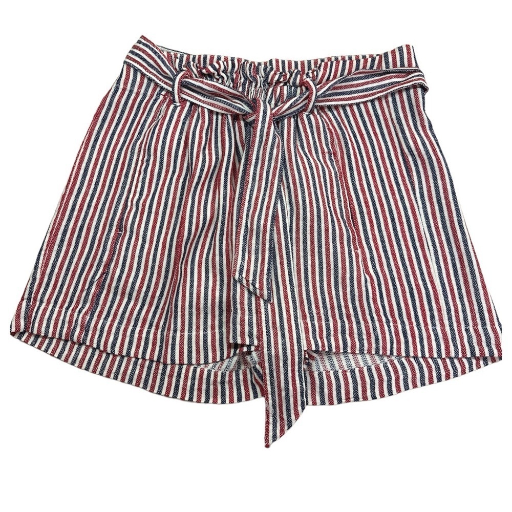 Indigo Rein Red/White/Blue Linen Blend High Rise Shorts L